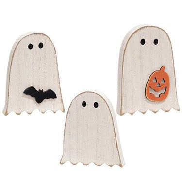 3 Set Distressed Wooden Ghost & Friend Sitters - The Fox Decor